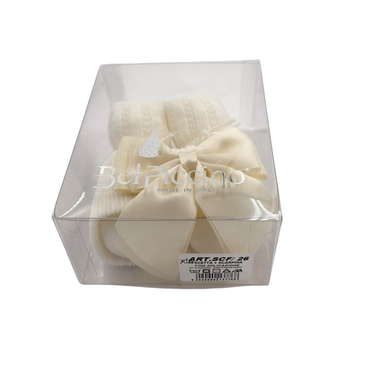 Set Scarpine + Fascia Neonata in Cotone/Filo