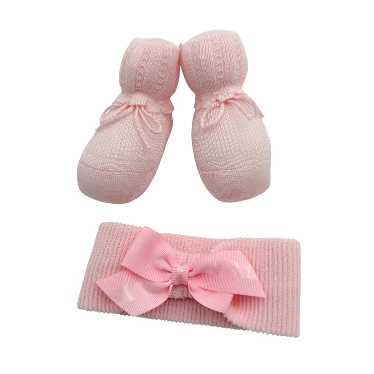 Set Scarpine + Fascia Neonata in Cotone/Filo