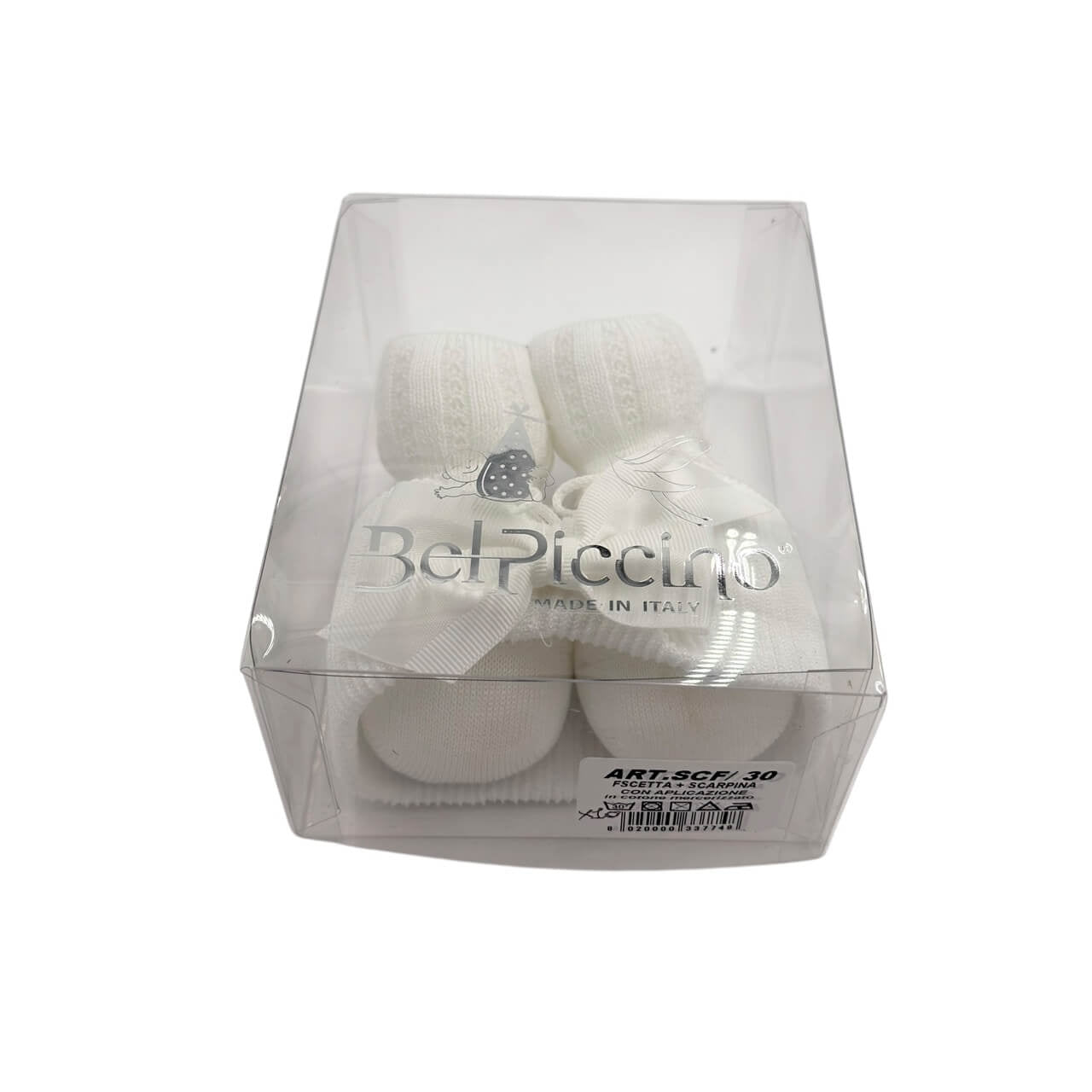 Set Scarpine + Fascia Neonata in Cotone/Filo