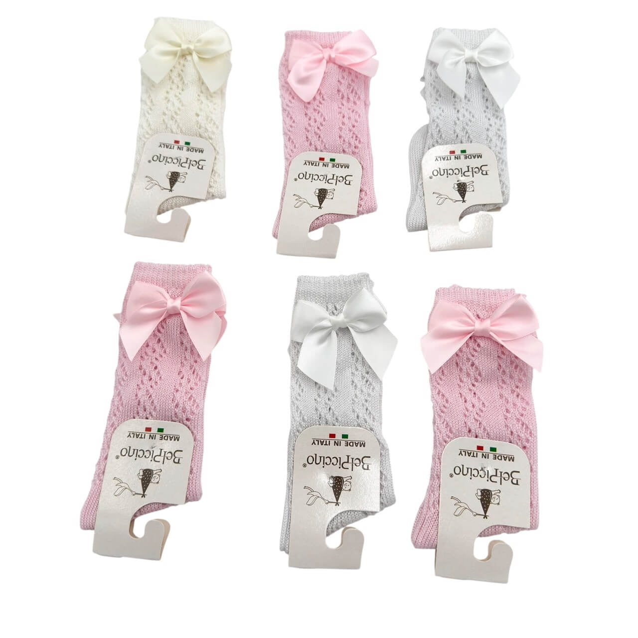 6 Calzini con Fiocco in cotone/Filo