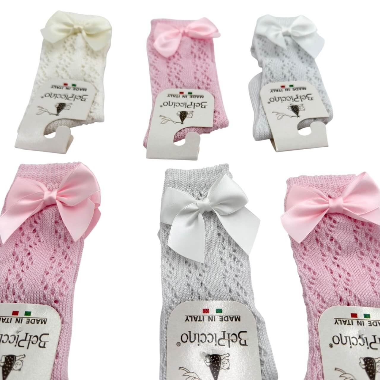 6 Calzini con Fiocco in cotone/Filo