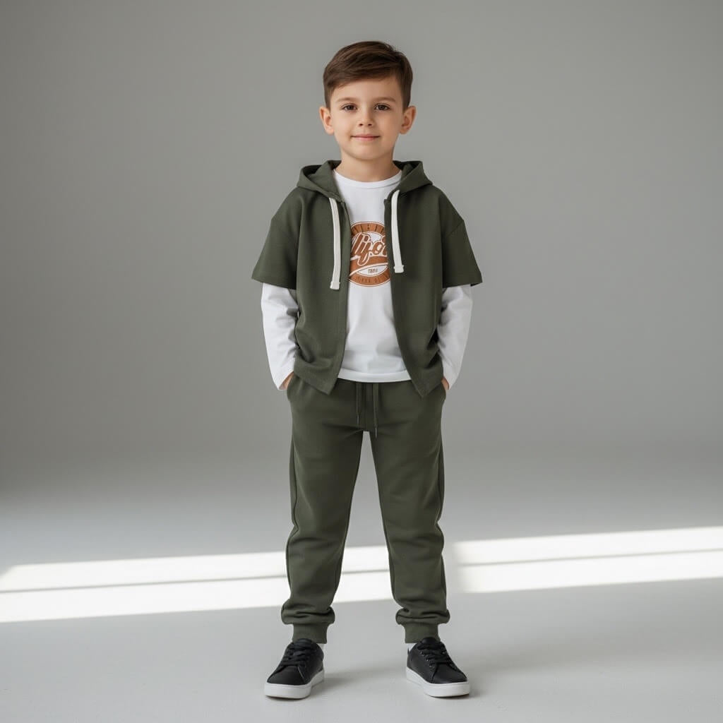 Completo 3 pezzi Bimbo cotone