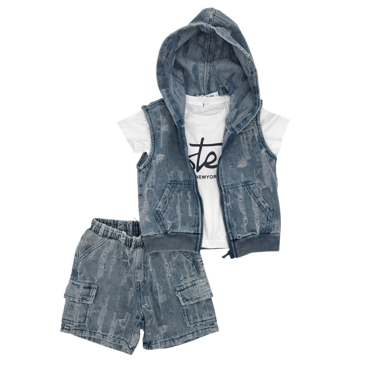 Completo 3 Pezzi Bimbo in Jeans