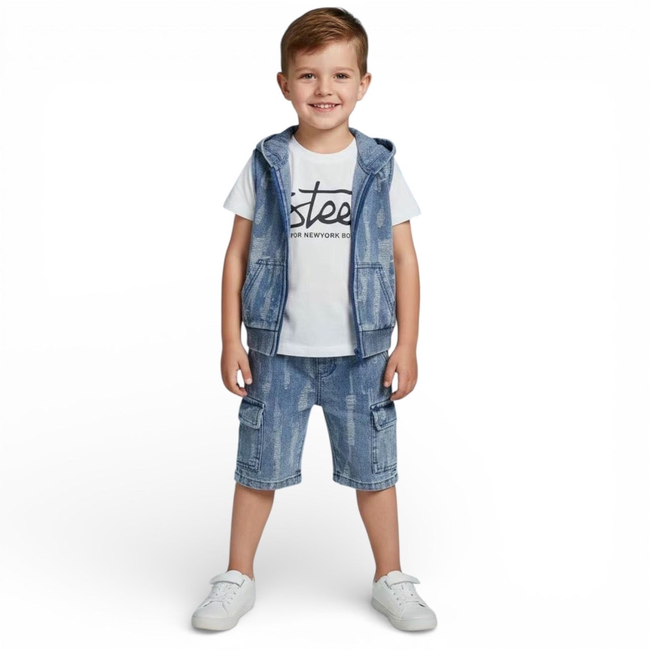 Completo 3 Pezzi Bimbo in Jeans