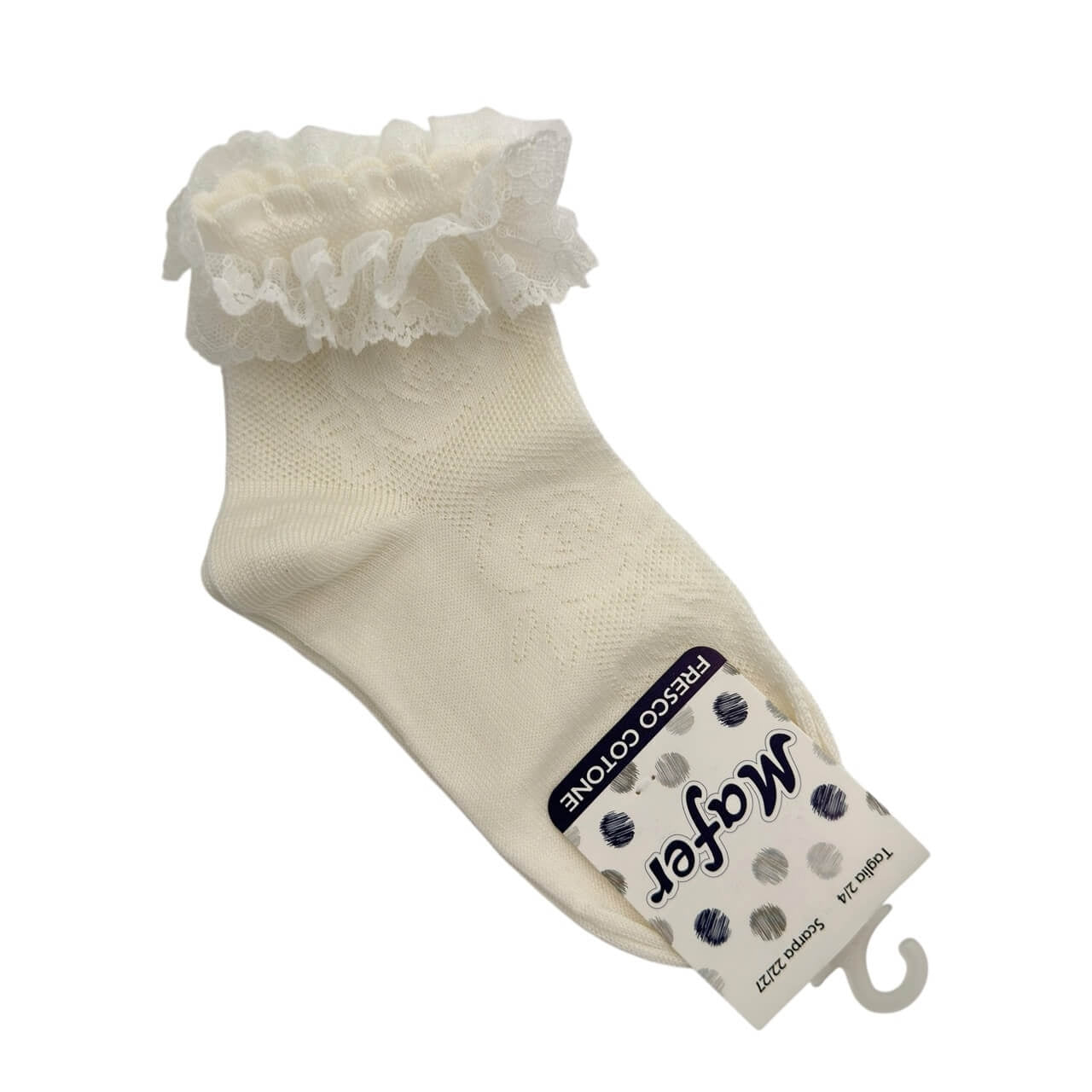 Calzino in cotone con merletto Bimba