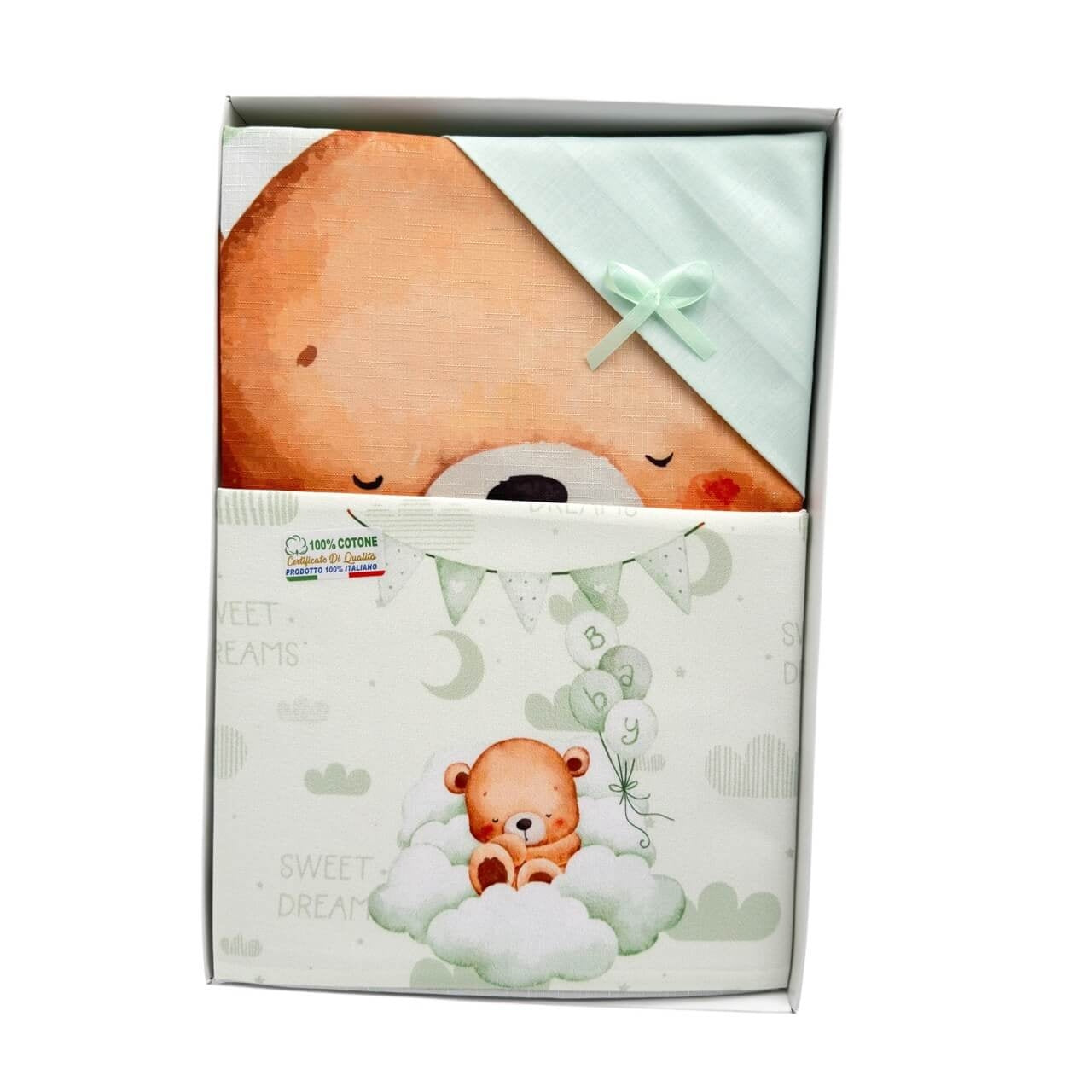 Completo Lenzuola + Copertina in Cotone per Carrozzina