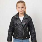 Giubbotto in ecopelle Bimba Con Applicazioni