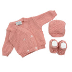 Set Golfino+Scarpette+Cappello in Cotone 0/6 Mesi