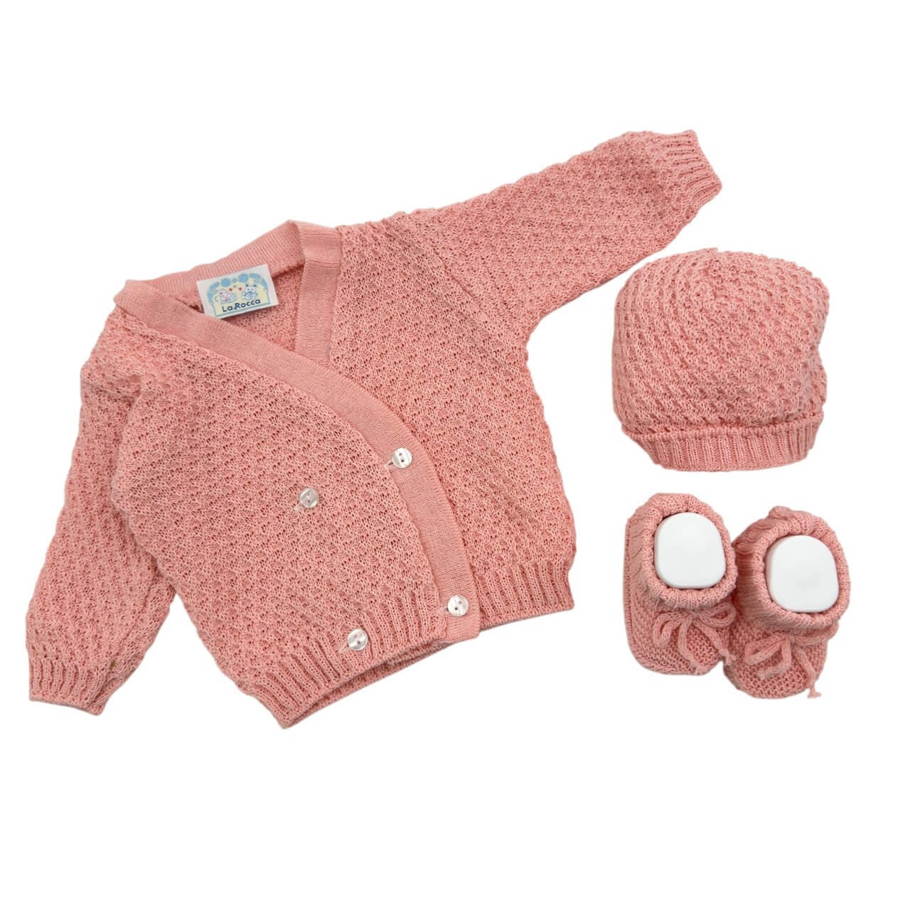 Set Golfino+Scarpette+Cappello in Cotone 0/6 Mesi