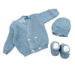 Set Golfino+Scarpette+Cappello in Cotone 0/6 Mesi