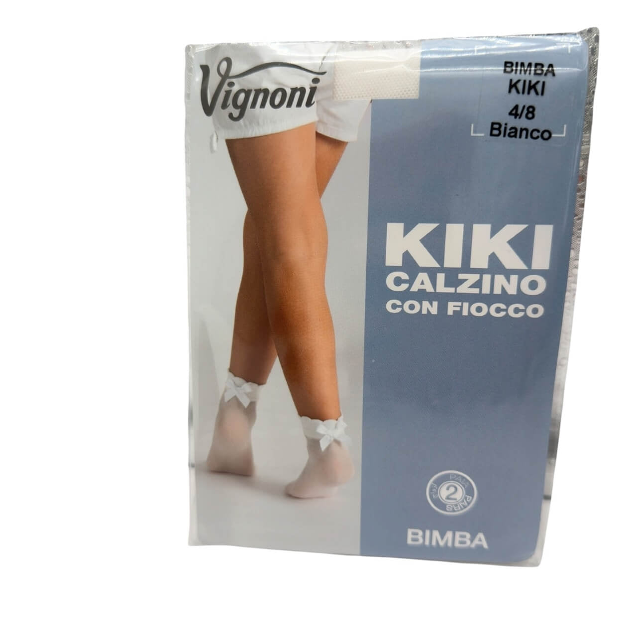 1 confezione da 2 Calzini Filo con fiocco Vignoni Bimba