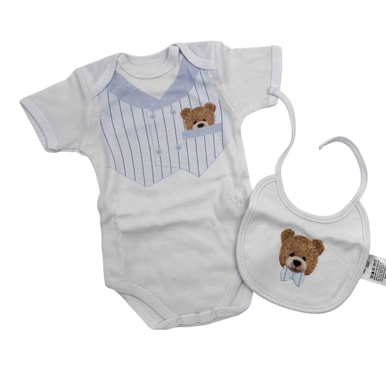 1 Body + Bavetta 100% Cotone Pastello