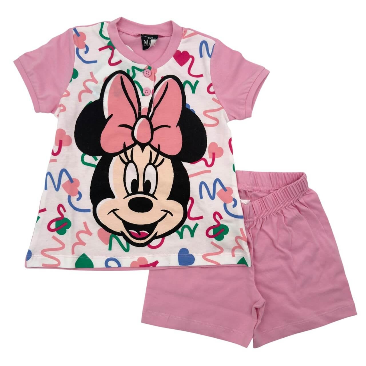 Pigiama Corto 100% Cotone Disney Minnie
