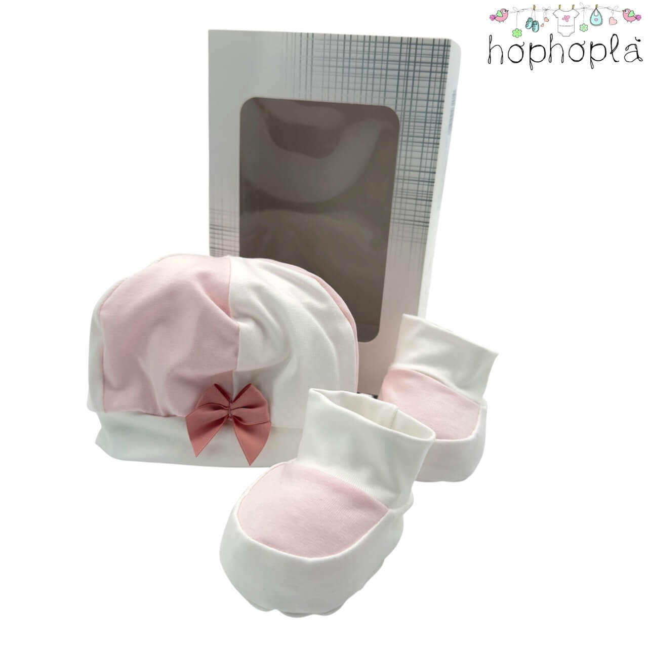Set Cappello + Scarpe in Cotone HopHoplà Olivia