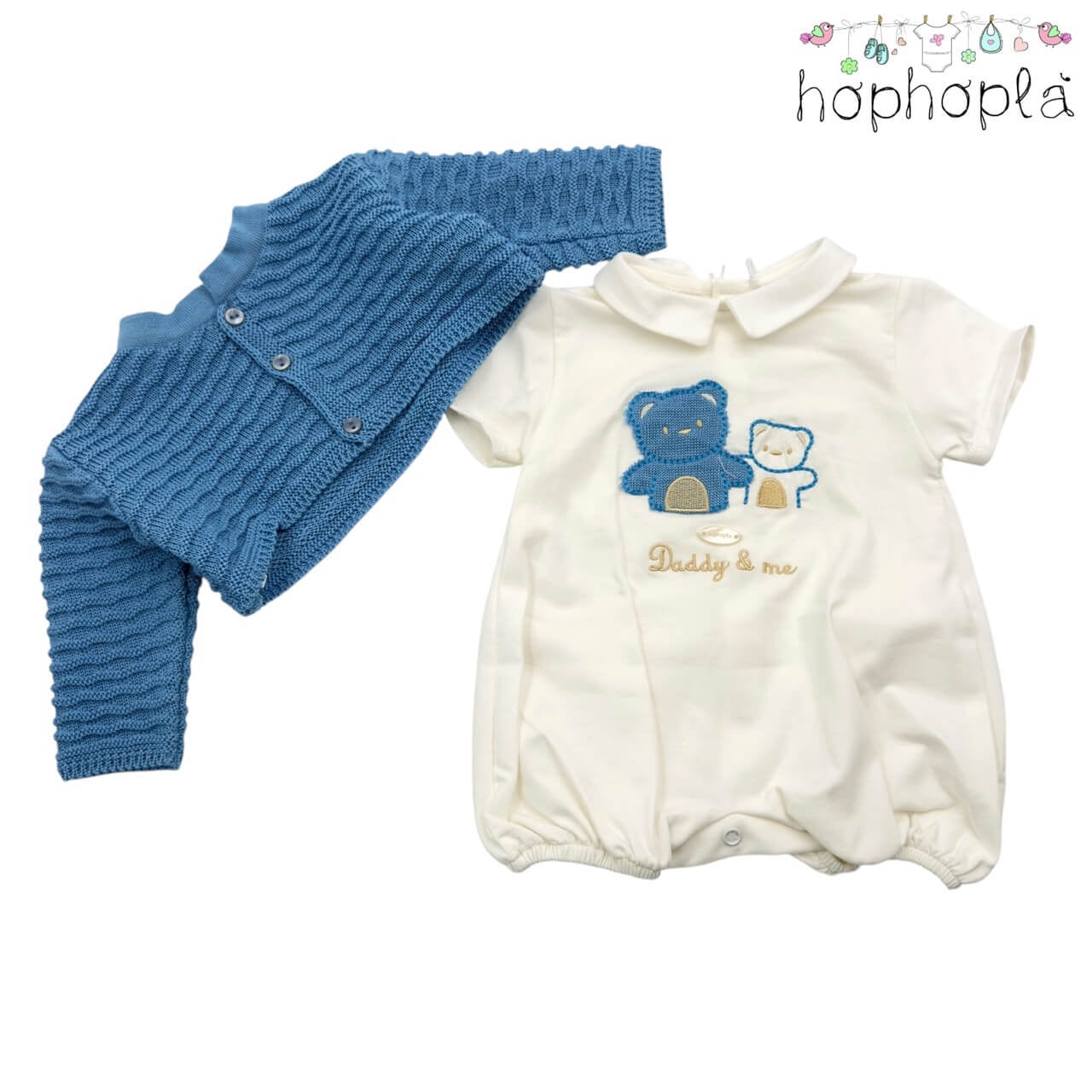 Completo Pagliaccetto in Cotone HopHoplà daddy e My