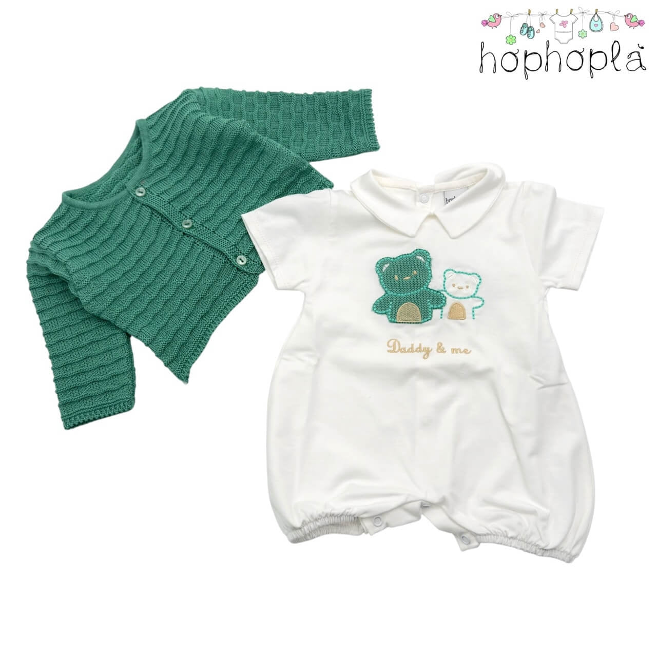 Completo Pagliaccetto in Cotone HopHoplà daddy e My