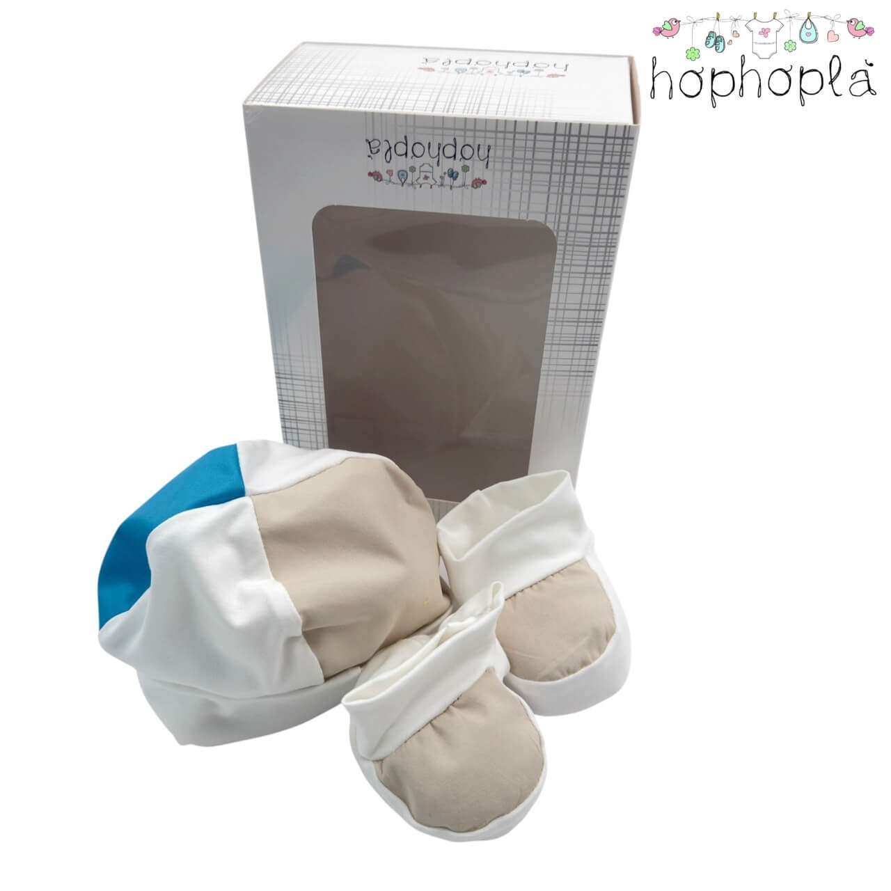 Set Cappello + Scarpe in Cotone HopHoplà It's a Boy