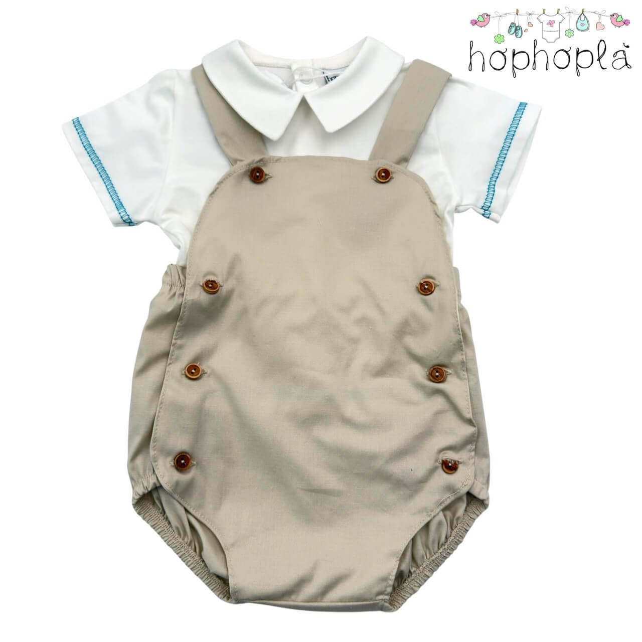 Salopette Pagliaccetto in Cotone HopHoplà It's a Boy