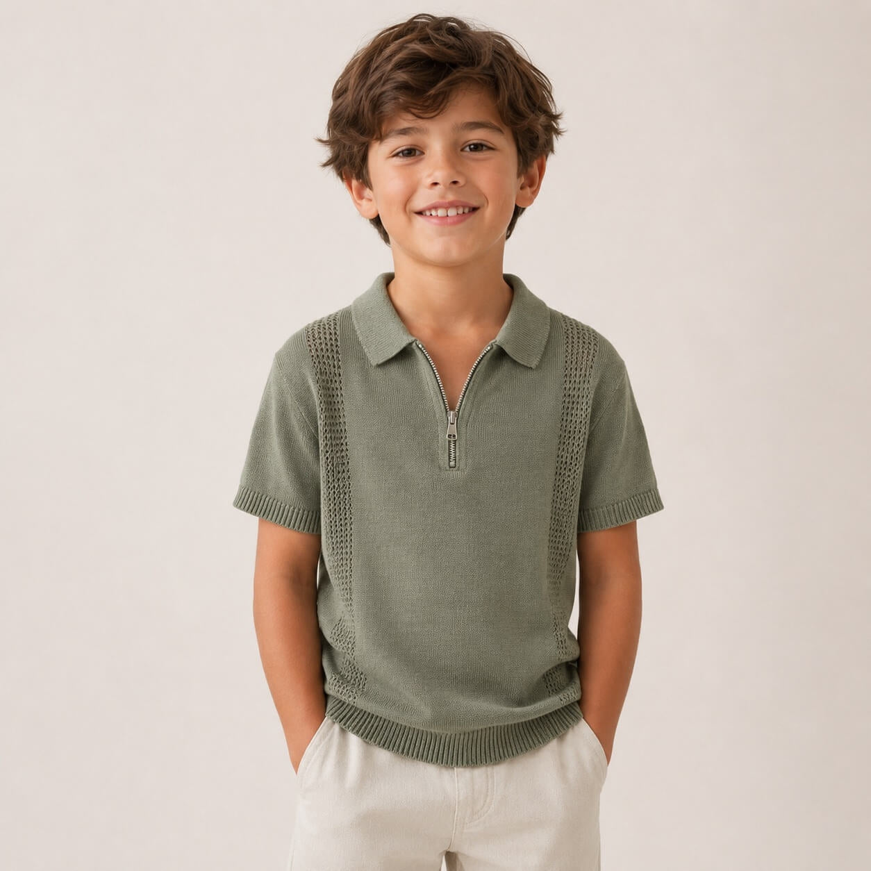 Polo Zip in Filo - Granada