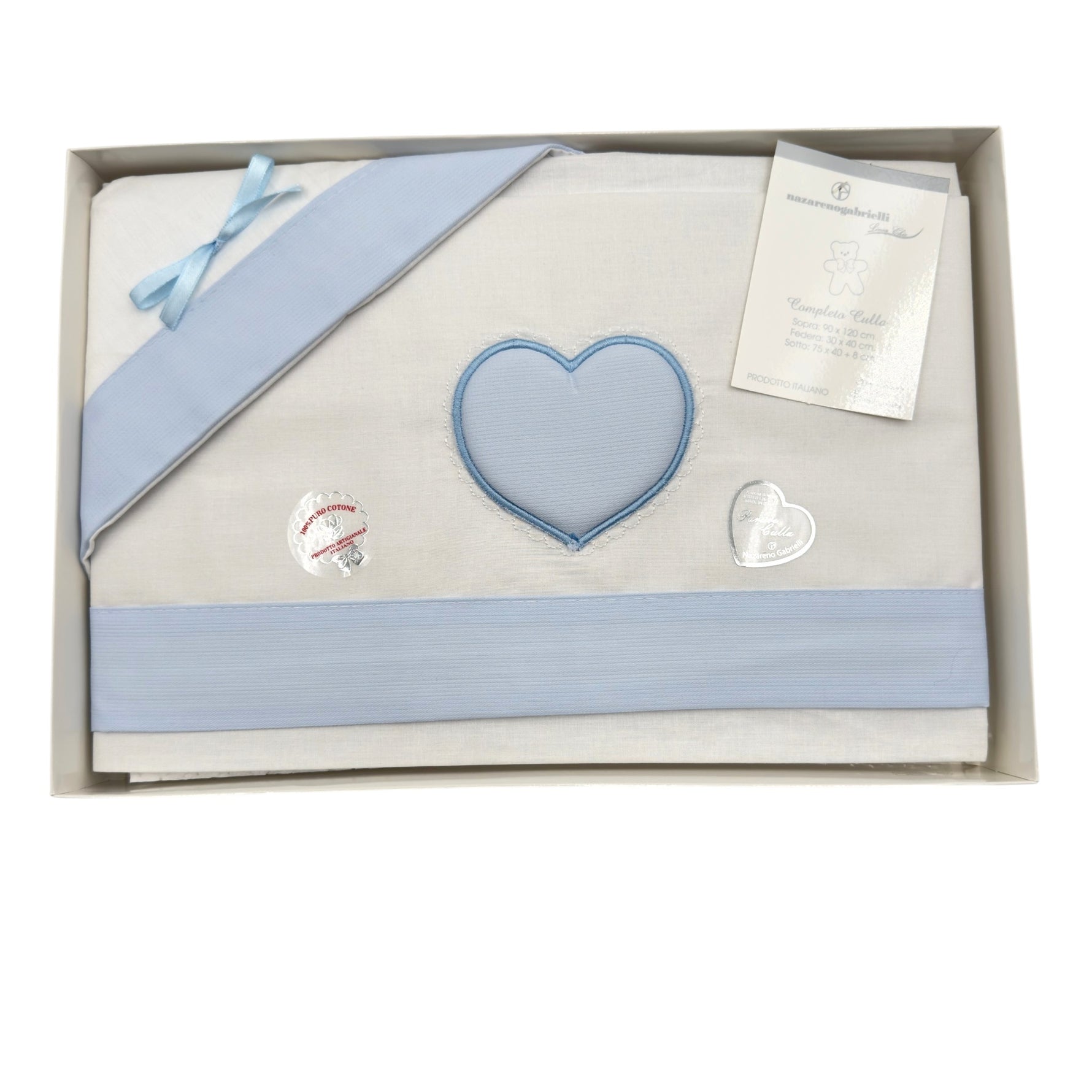 Completo Carrozzina Cuore 100% Cotone