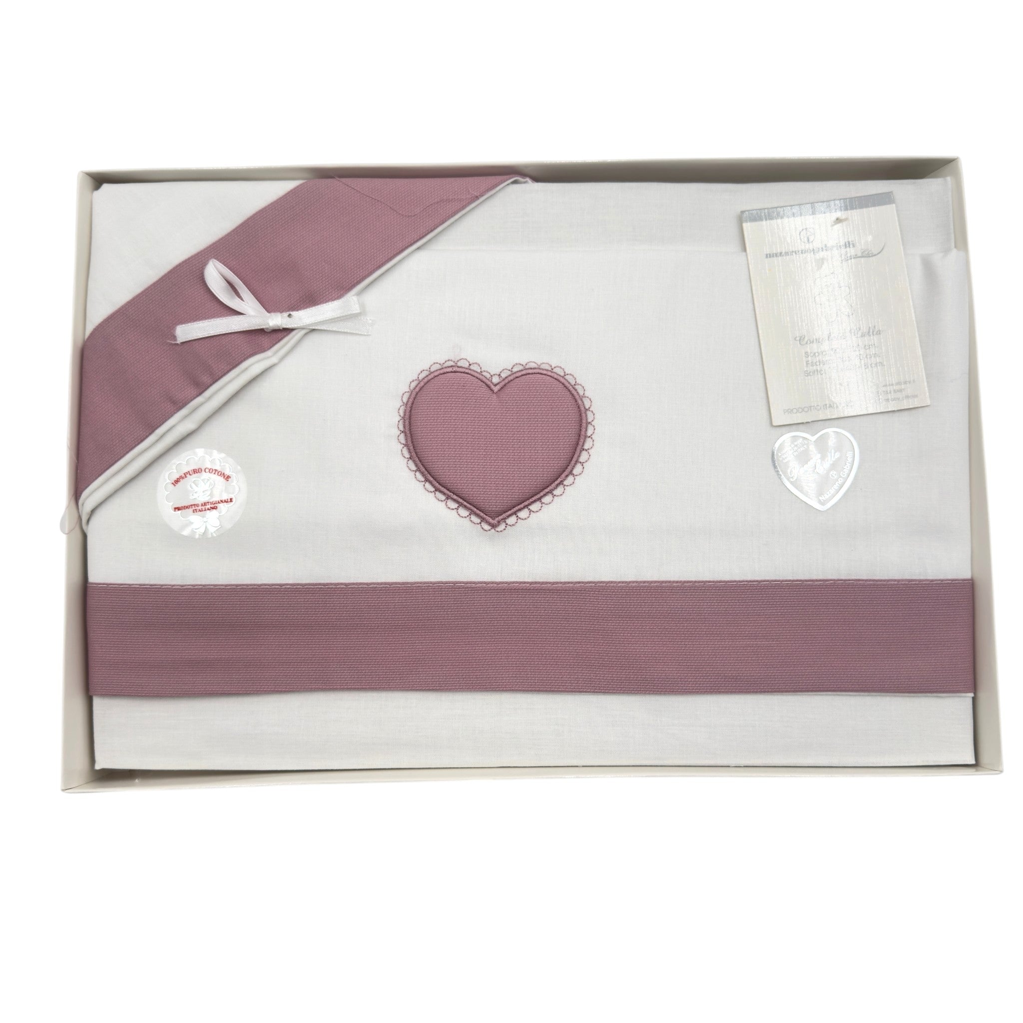 Completo Carrozzina Cuore 100% Cotone
