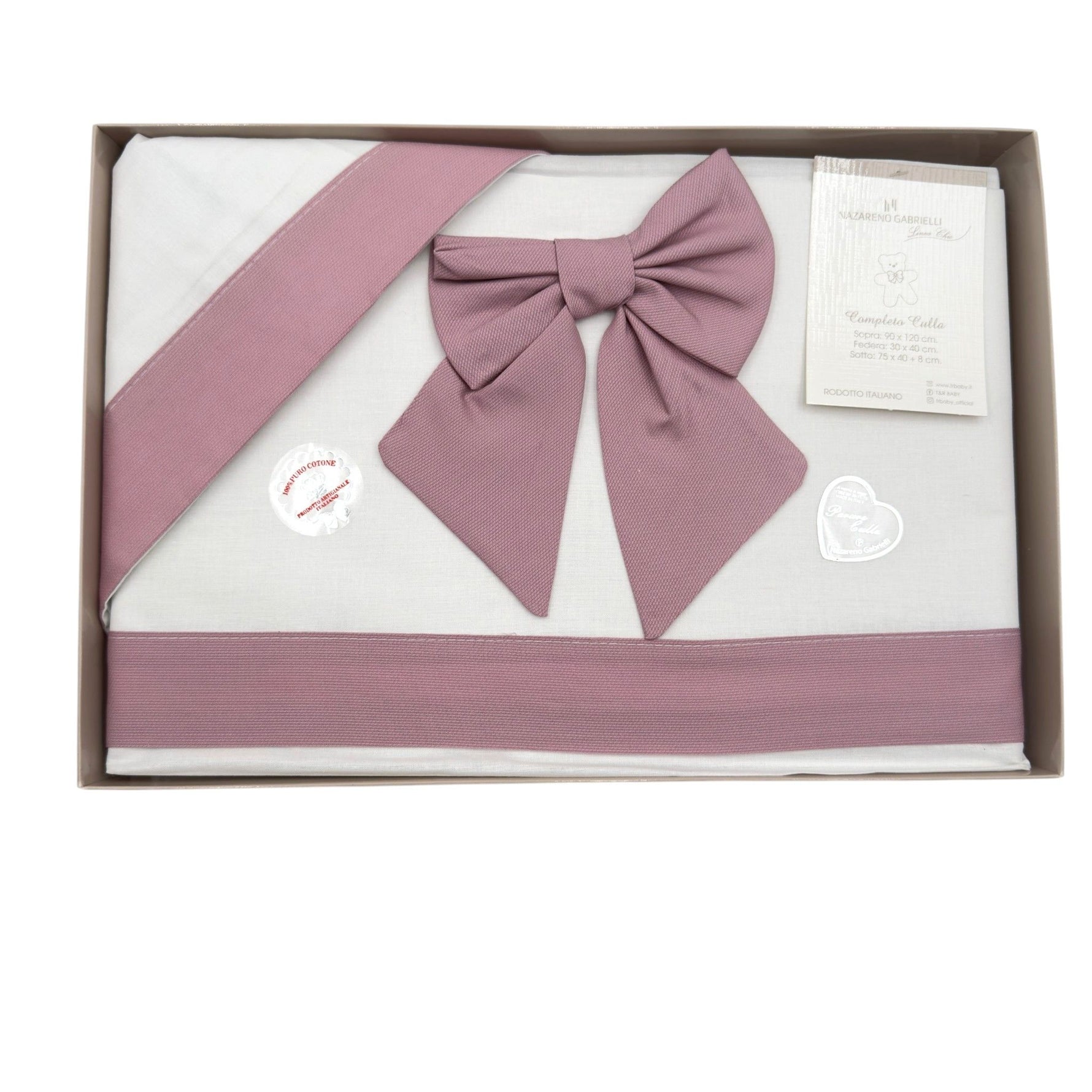 Completo Carrozzina Fiocco 100% Cotone