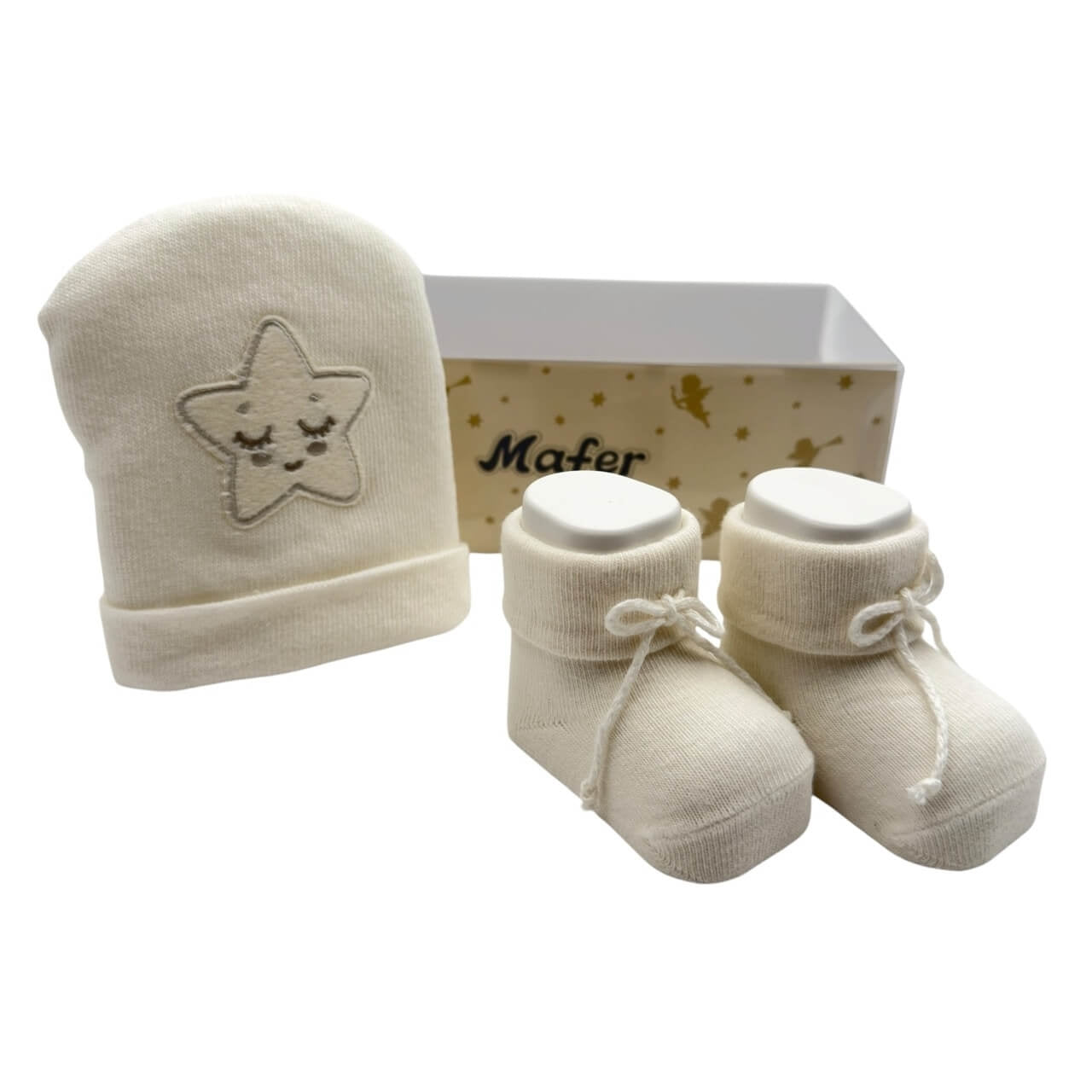 Set Cappello+scarpe in Caldo Cotone 0/6 Mesi