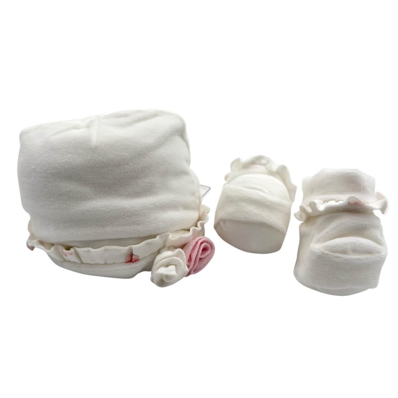 Set Cappello + Scarpe in ciniglia Pastello 0/3 Mesi