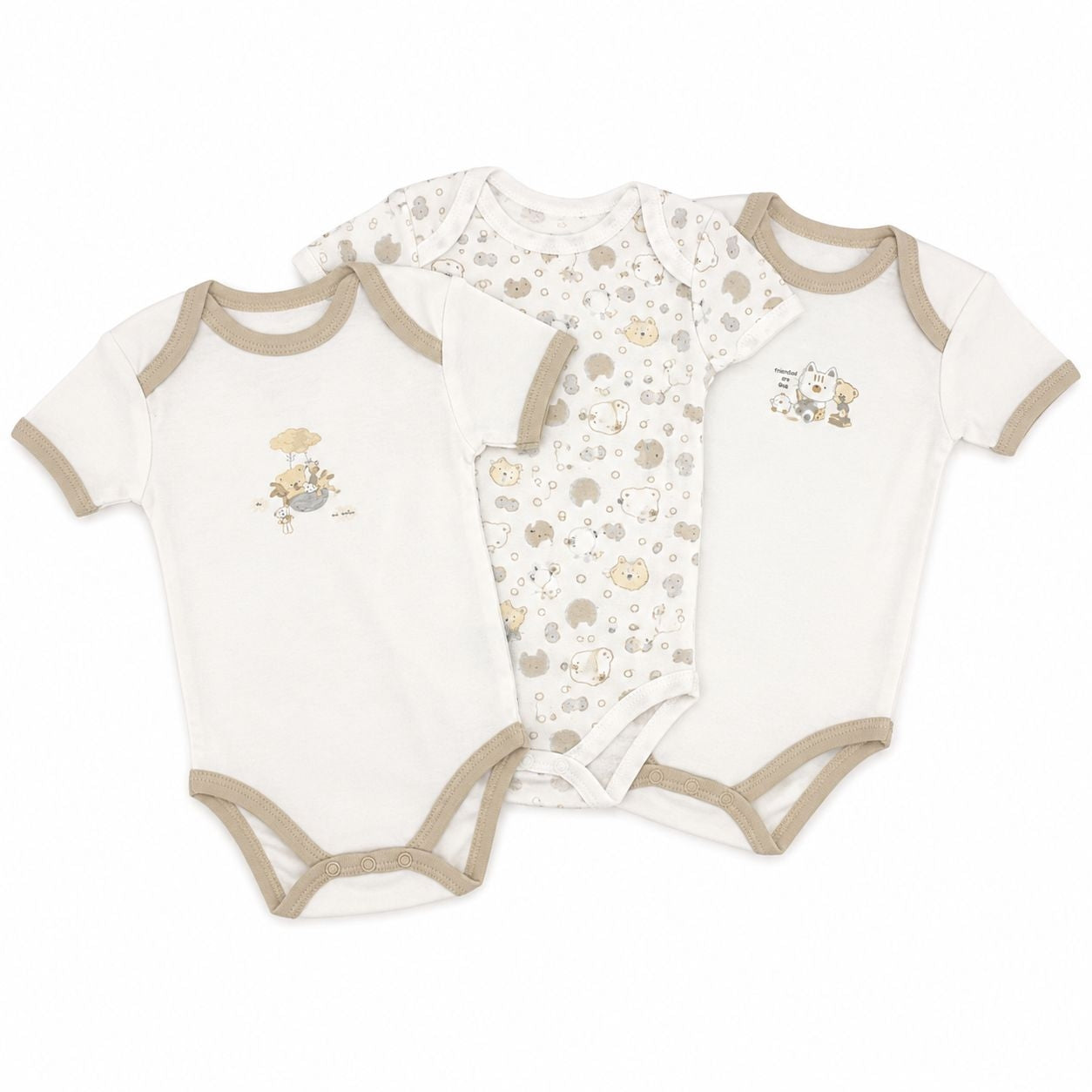 3 Bodys 100% Coton Pastel
