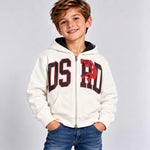 Felpa stampata invernale Felpata con zip - XOUT JEANS
