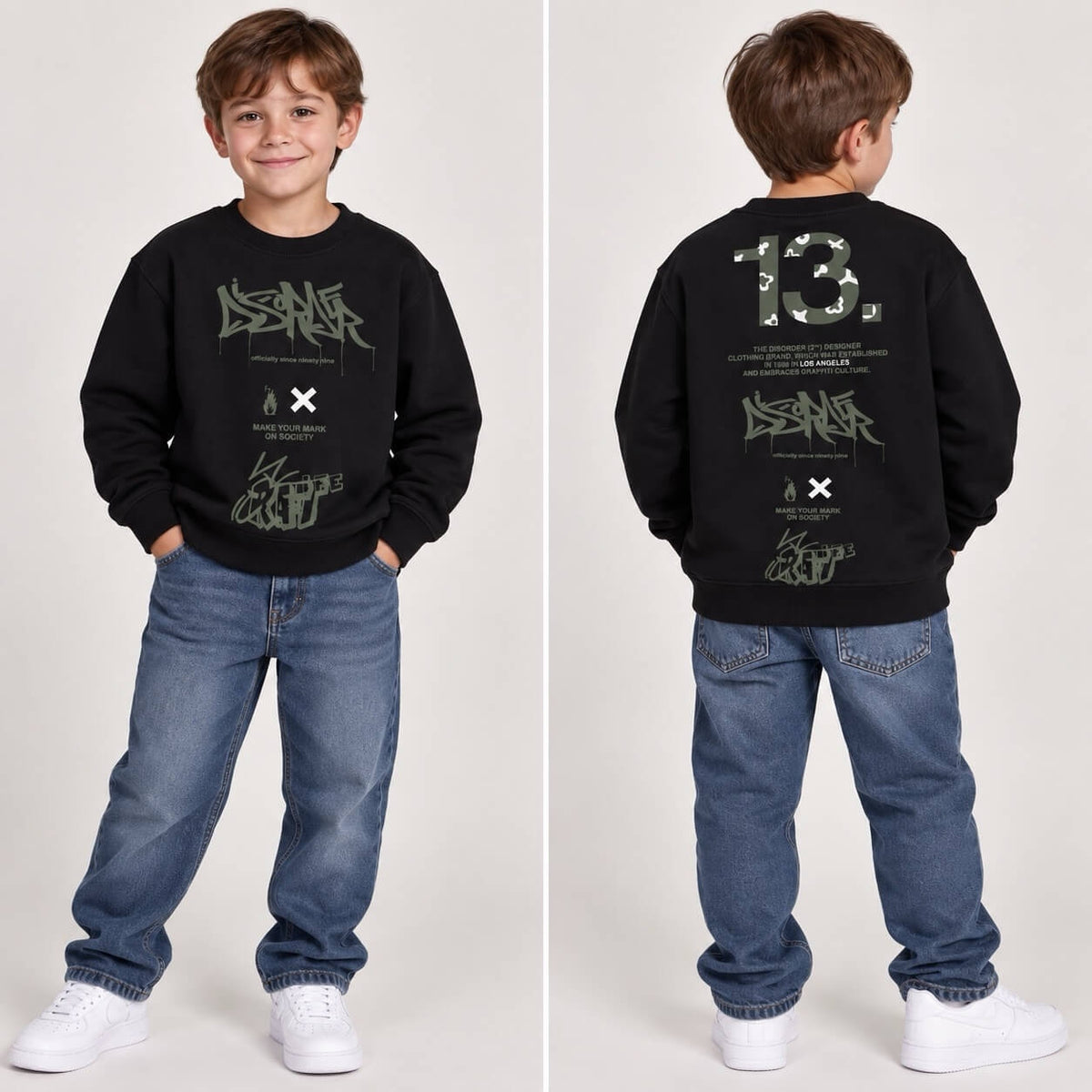 Felpa invernale Felpata Retro stampato - XOUT JEANS