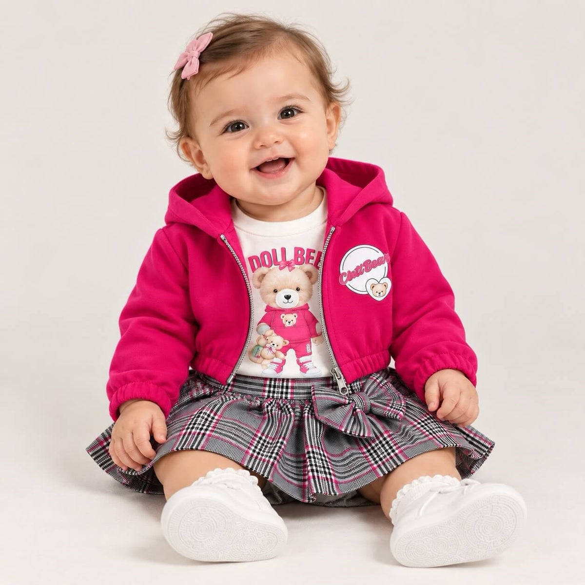 Completo 3 Pezzi Neonata Caldo Cotone - Fun Paris