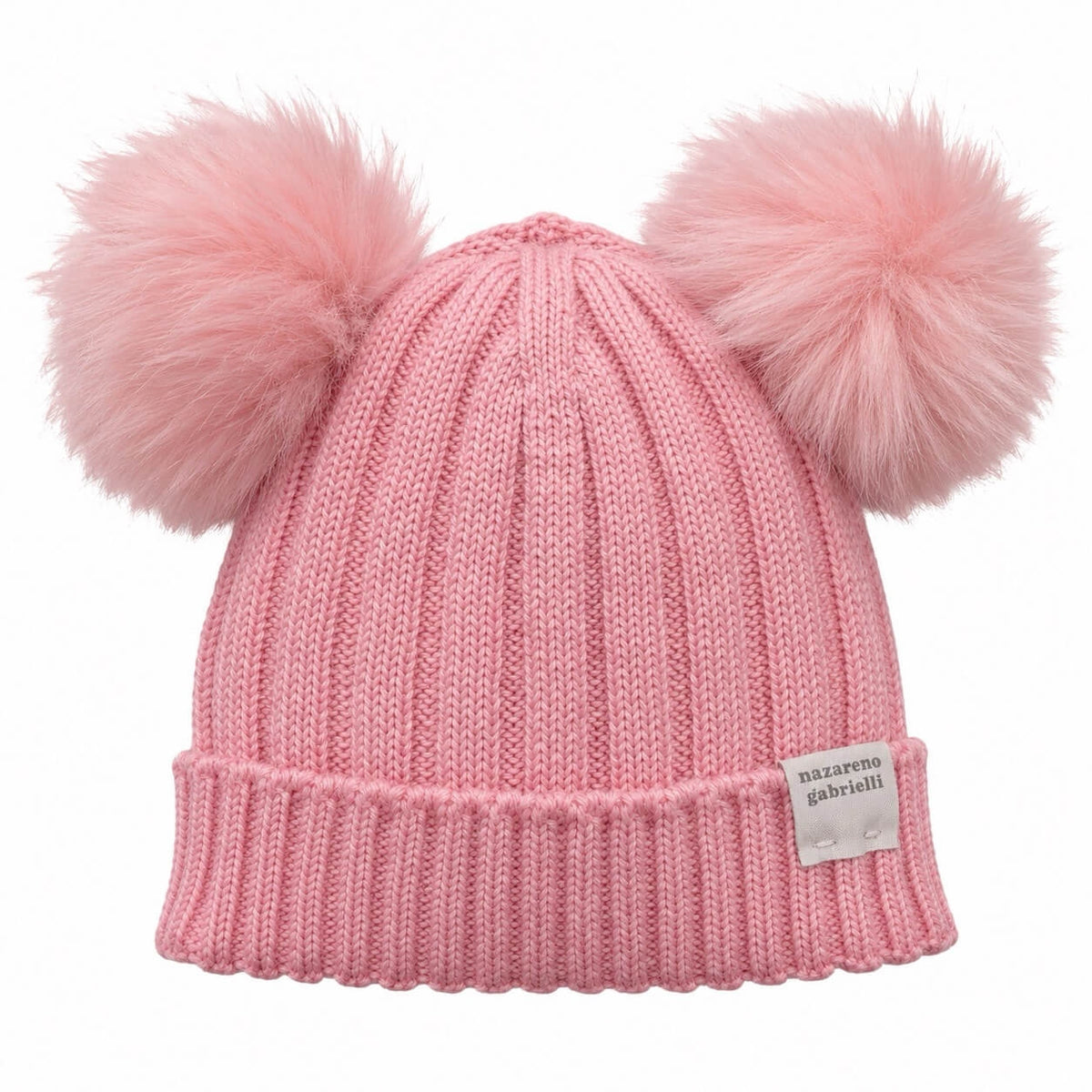 Bonnet à 2 Pompons en Laine Mélangée