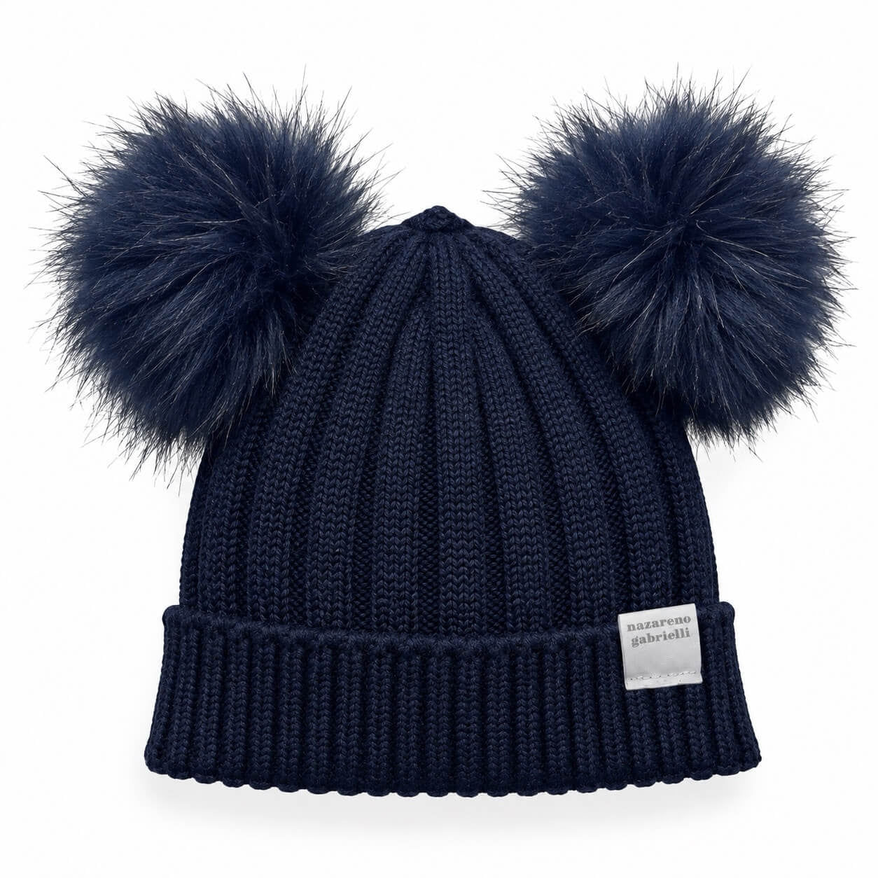 Bonnet à 2 Pompons en Laine Mélangée