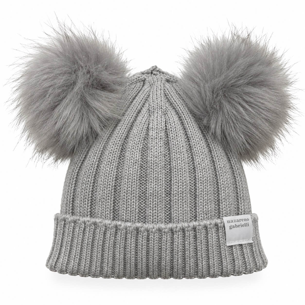 Bonnet à 2 Pompons en Laine Mélangée