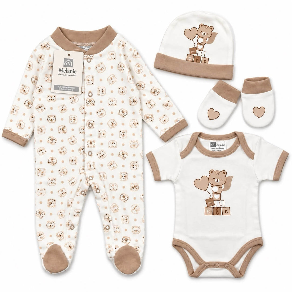 Set 4 pezzi in Caldo Cotone - Melanie