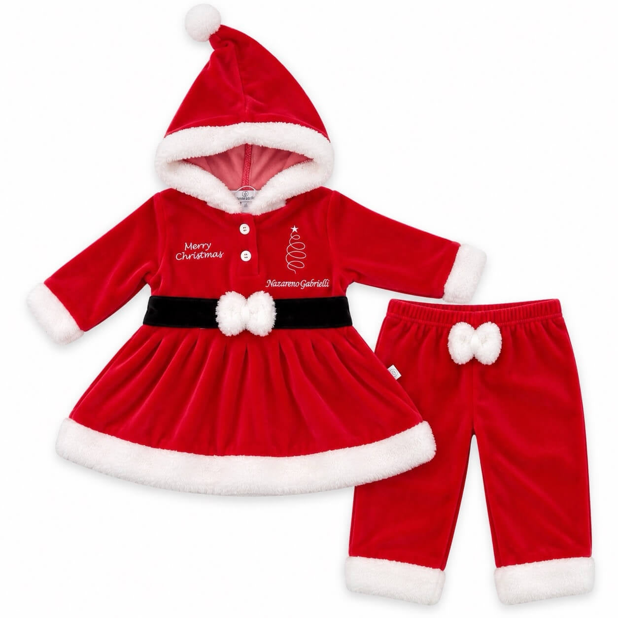 Barboteuse de Noël en chenille pour nouveau-né, Mère Noël