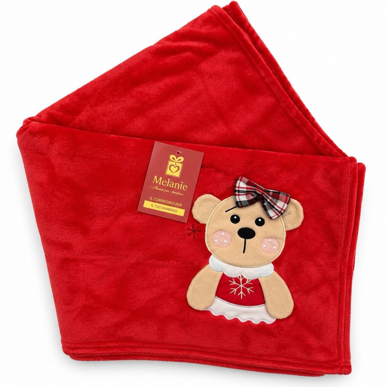 Coperta Rossa in Coral Per Carrozzina - Melanie