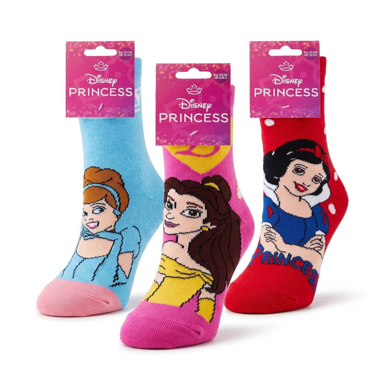 3 Coppie Calzini Antiscivolo Bambina – Principesse Disney