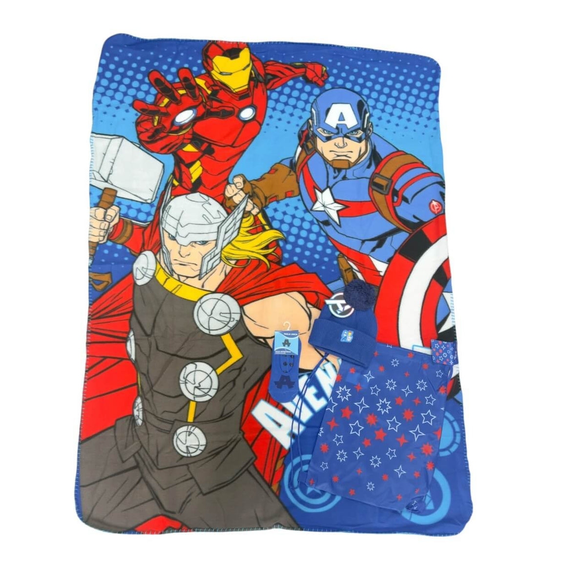 Set Regalo Avengers – Borsa, Plaid, Cappello e Calzini Antiscivolo