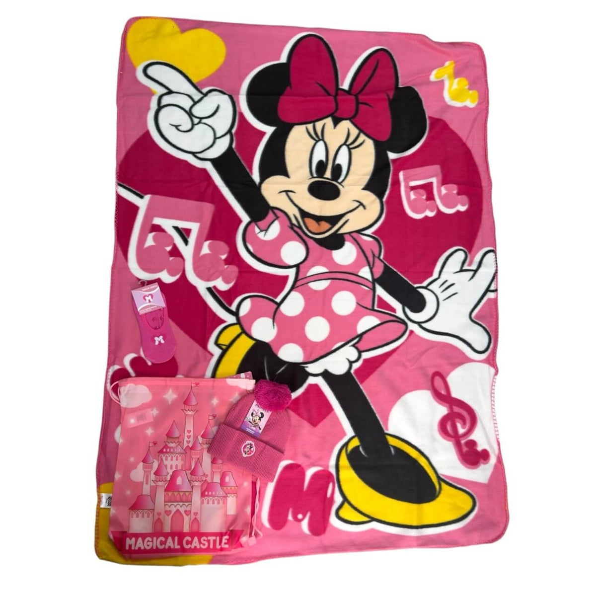 Set Regalo Minnie – Borsa, Plaid, Cappello e Calzini Antiscivolo