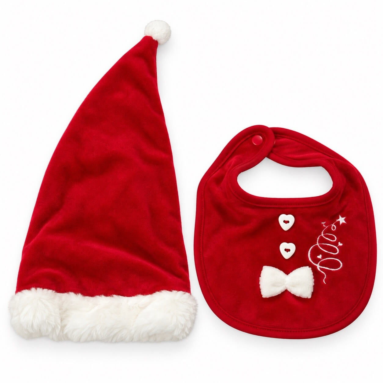 Bonnet + bavoir Noël en chenille