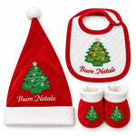 Set Neonato Primo Natale con Cappellino, Bavetta e Scarpine – Nancy Baby