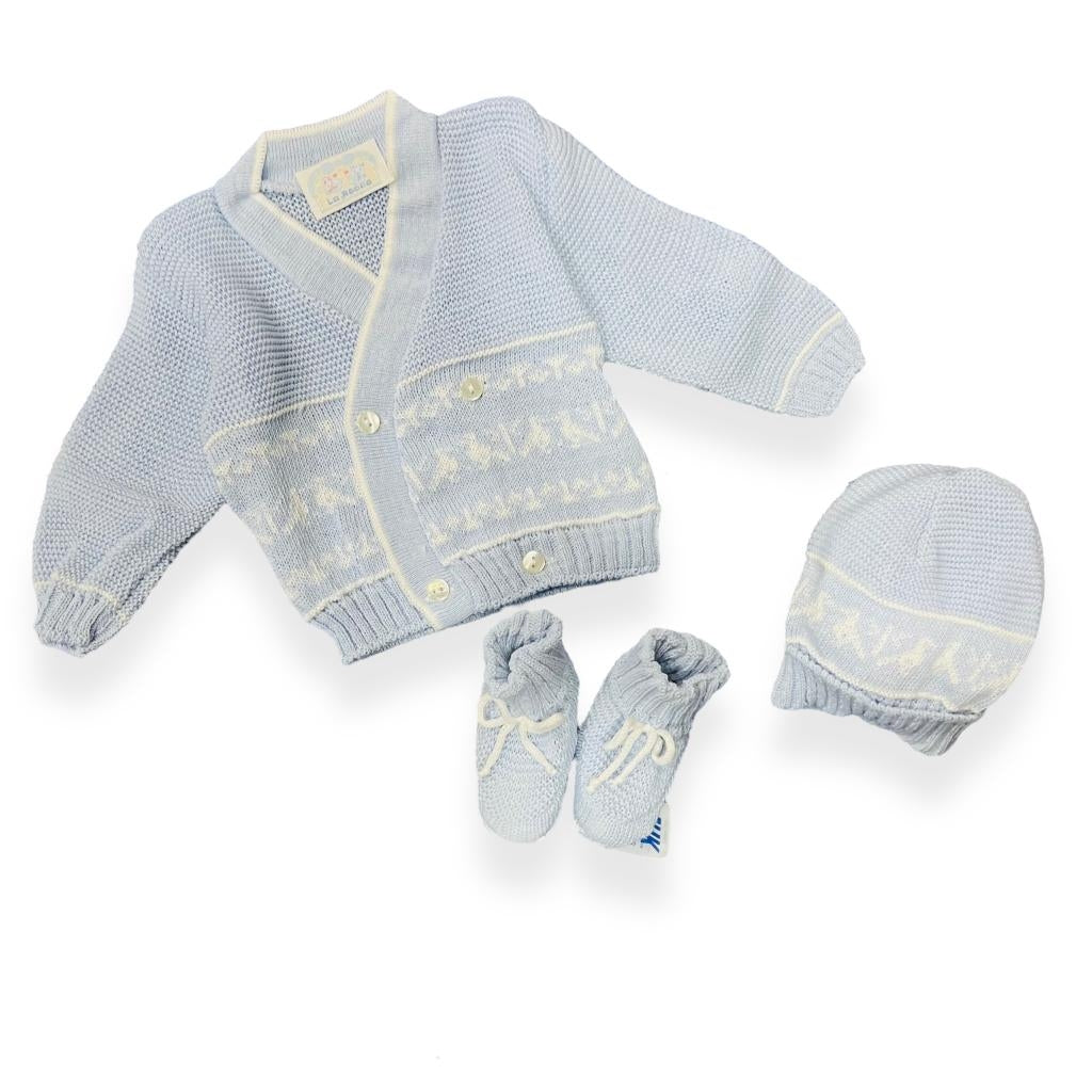 Set Golfino+Scarpette+Cappello in Cotone 0/6 Mesi - Mstore016