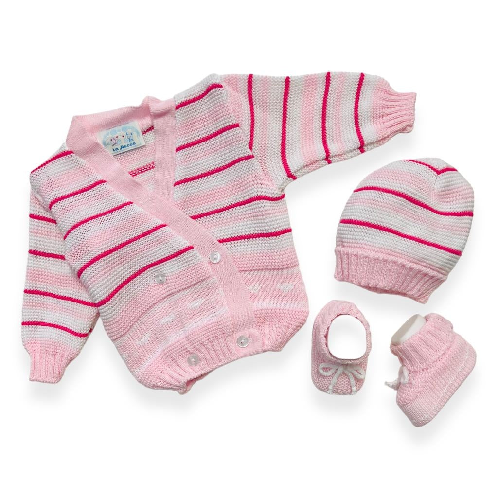 Set Golfino+Scarpette+Cappello in Cotone 0/6 Mesi - Mstore016