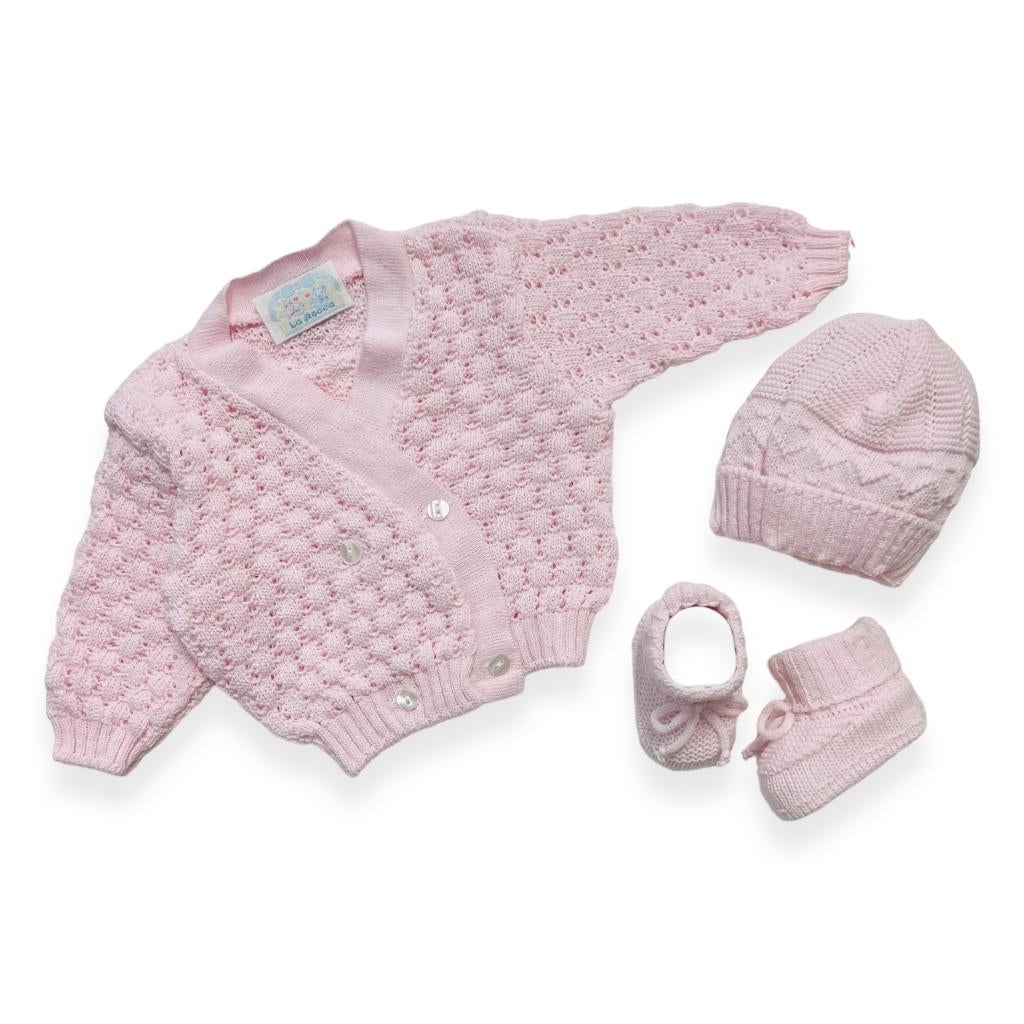 Set Golfino+Scarpette+Cappello in Cotone 0/6 Mesi - Mstore016