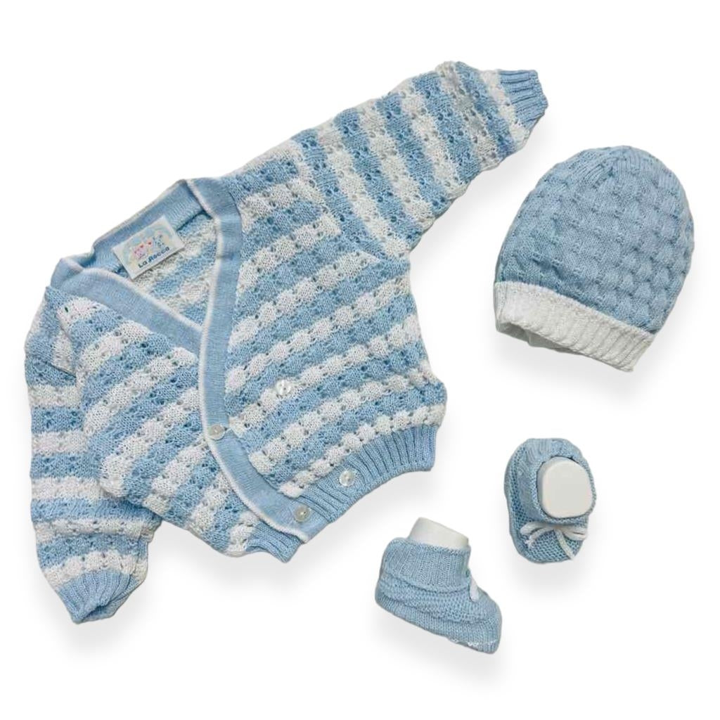 Set Golfino+Scarpette+Cappello in Cotone 0/6 Mesi - Mstore016