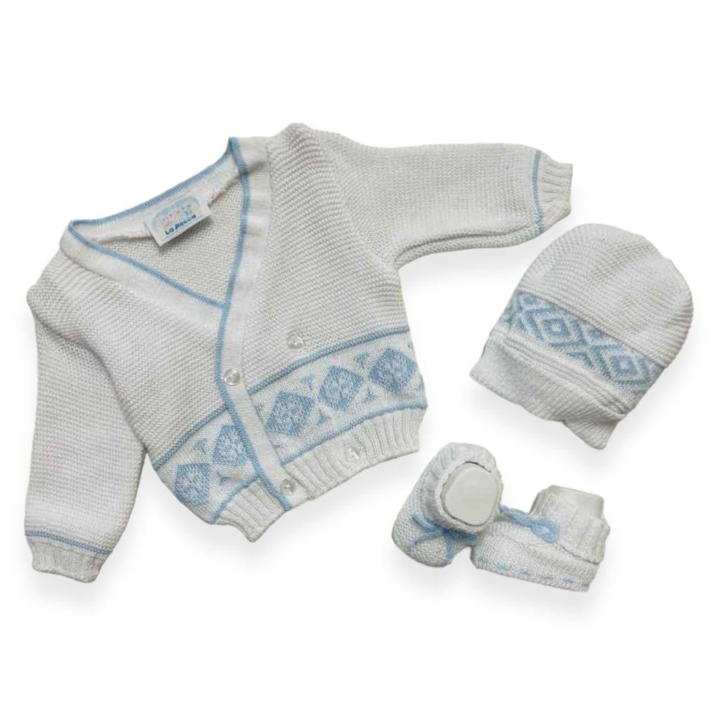 Set Golfino+Scarpette+Cappello in Cotone 0/6 Mesi - Mstore016