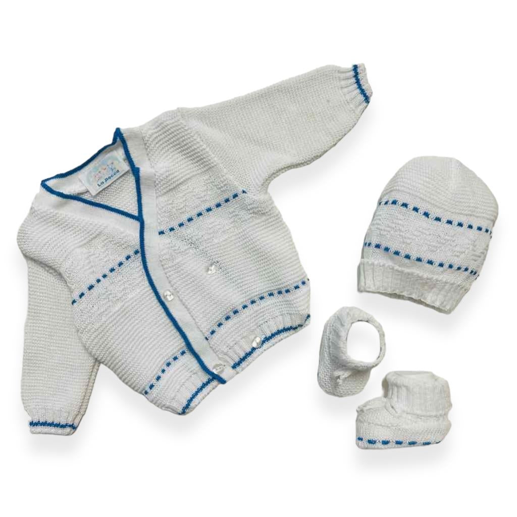 Set Golfino+Scarpette+Cappello in Cotone 0/6 Mesi - Mstore016