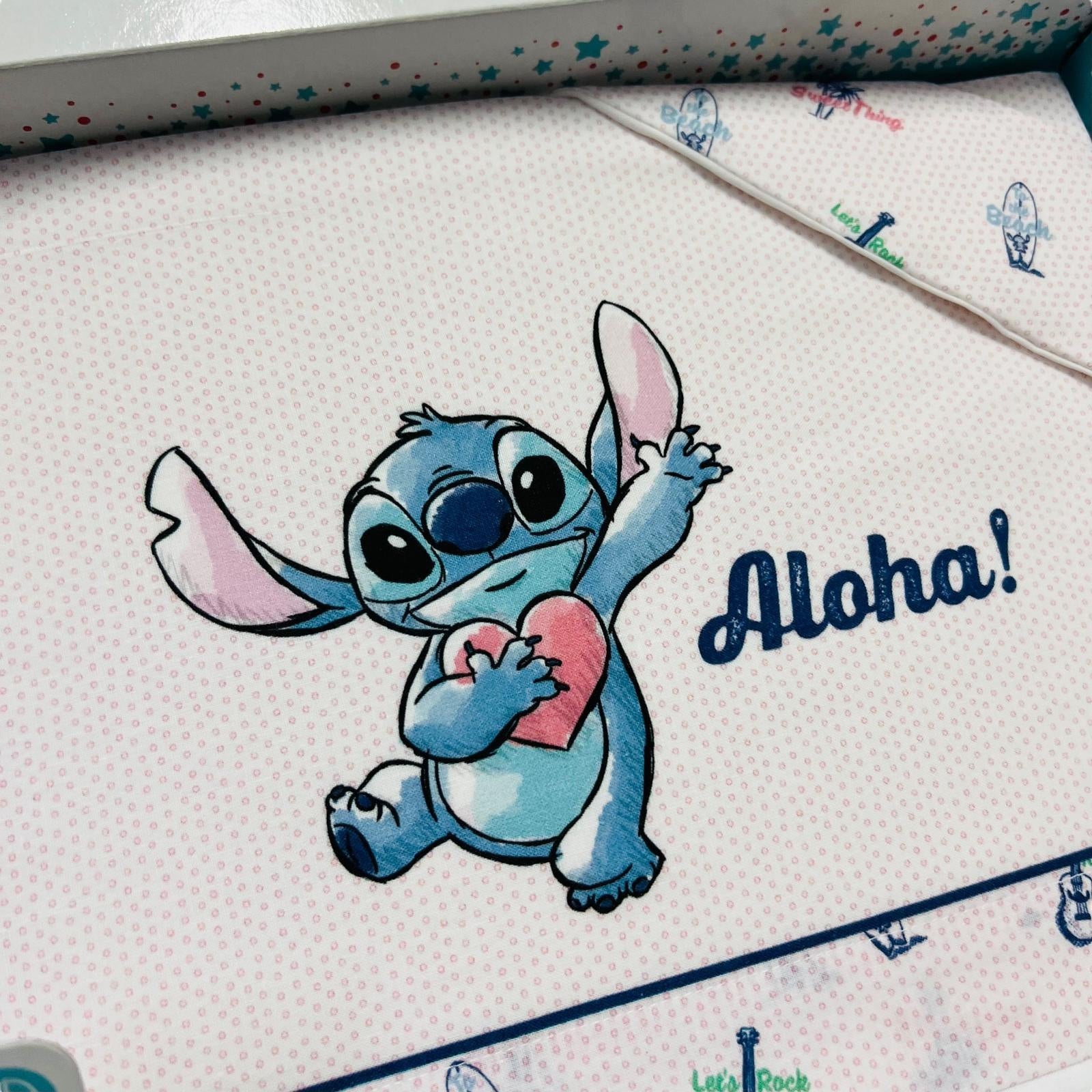 Completo Carrozzina Stitch Disney 100% Cotone - Mstore016